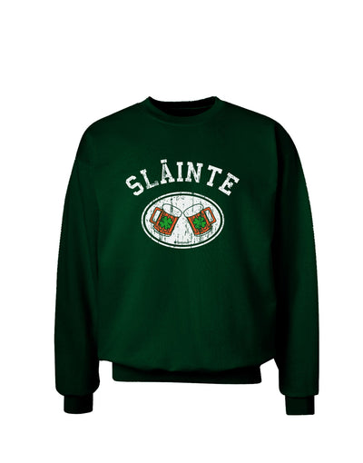Slainte - St. Patrick's Day Irish Cheers Adult Dark Sweatshirt by TooLoud-Sweatshirts-TooLoud-Deep-Forest-Green-Small-Davson Sales