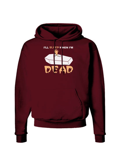 Sleep When Dead Coffin Dark Hoodie Sweatshirt-Hoodie-TooLoud-Maroon-Small-Davson Sales