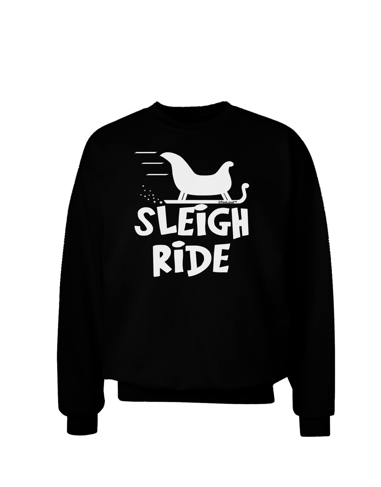 Sleigh Ride BnW Adult Dark Sweatshirt-Sweatshirts-TooLoud-Black-Small-Davson Sales