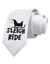 Sleigh Ride BnW Printed White Necktie