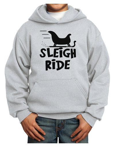 Sleigh Ride BnW Youth Hoodie Pullover Sweatshirt-Youth Hoodie-TooLoud-Ash-XS-Davson Sales