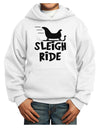 Sleigh Ride BnW Youth Hoodie Pullover Sweatshirt-Youth Hoodie-TooLoud-White-XS-Davson Sales