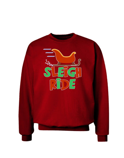 Sleigh Ride Color Adult Dark Sweatshirt-Sweatshirts-TooLoud-Deep-Red-Small-Davson Sales