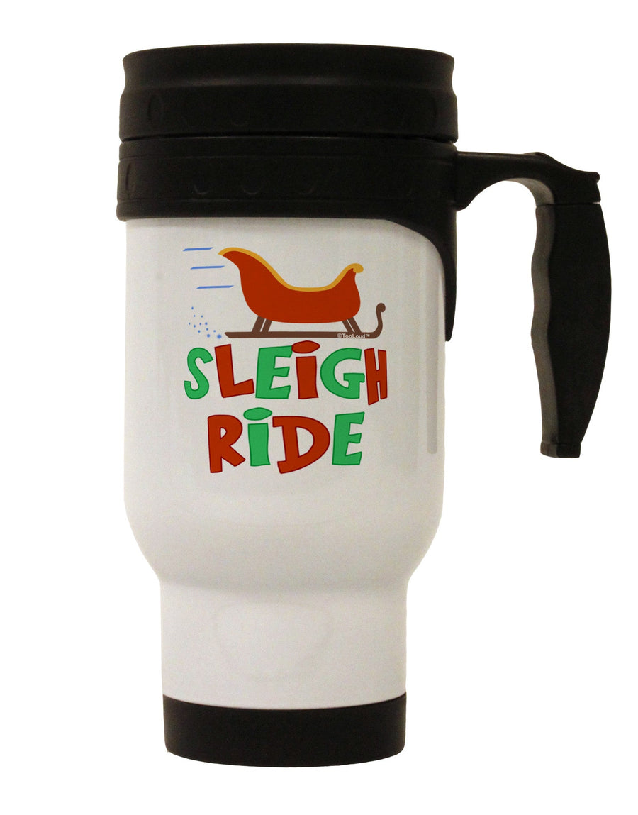 Sleigh Ride Color Stainless Steel 14oz Travel Mug-Travel Mugs-TooLoud-White-Davson Sales