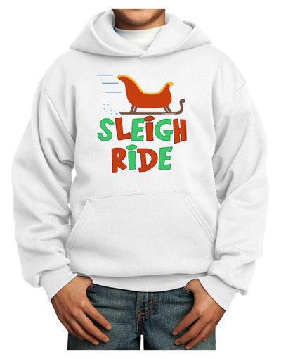 Sleigh Ride Color Youth Hoodie Pullover Sweatshirt-Youth Hoodie-TooLoud-White-XS-Davson Sales