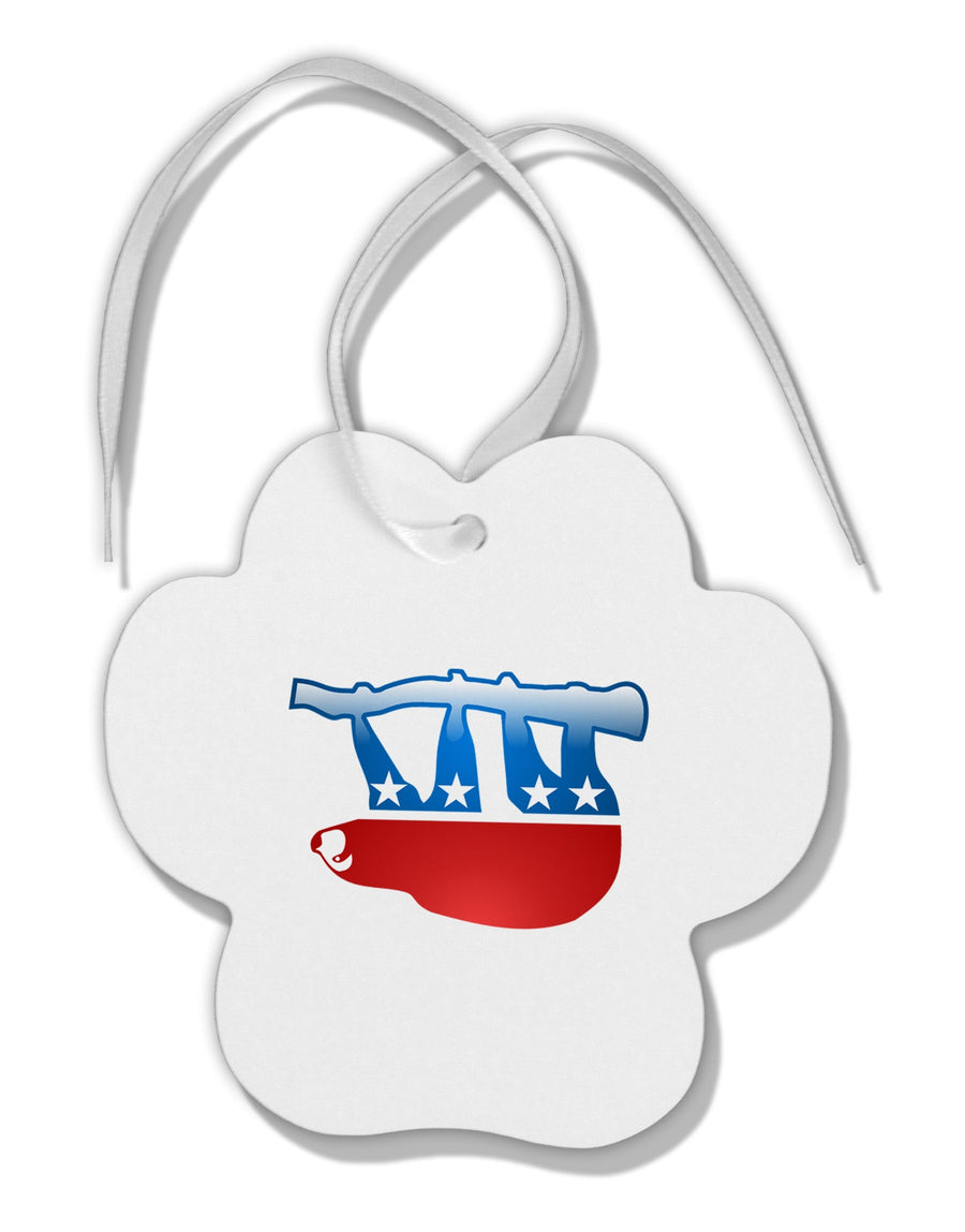 Sloth Political Party Symbol Paw Print Shaped Ornament-Ornament-TooLoud-White-Davson Sales