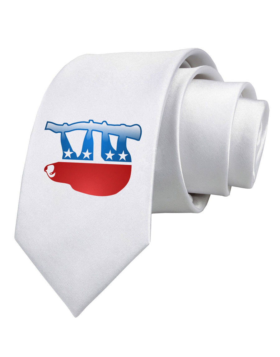 Sloth Political Party Symbol Printed White Necktie