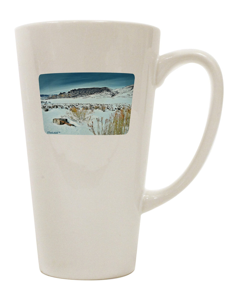 Snow Scene Conical Latte Coffee Mug - Expertly Crafted Drinkware-Conical Latte Mug-TooLoud-White-Davson Sales