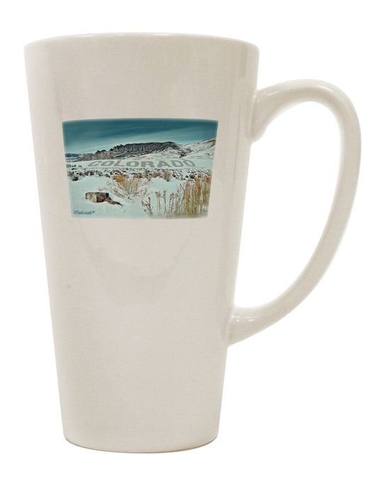 Snow Scene Text Conical Latte Coffee Mug - Perfect for Enjoying Your Favorite Hot Beverages - TooLoud-Conical Latte Mug-TooLoud-White-Davson Sales