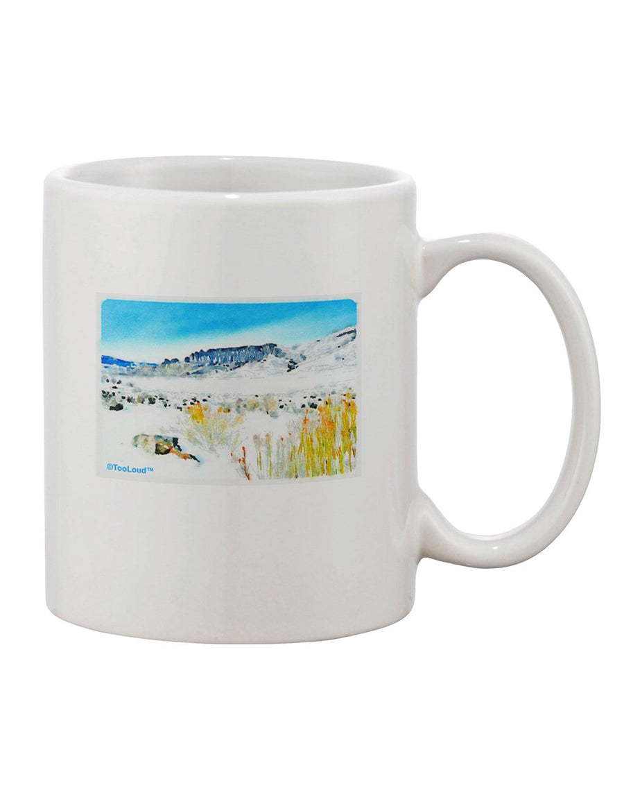 Snow Scene Watercolor Printed 11 oz Coffee Mug - Expertly Crafted Drinkware-11 OZ Coffee Mug-TooLoud-White-Davson Sales