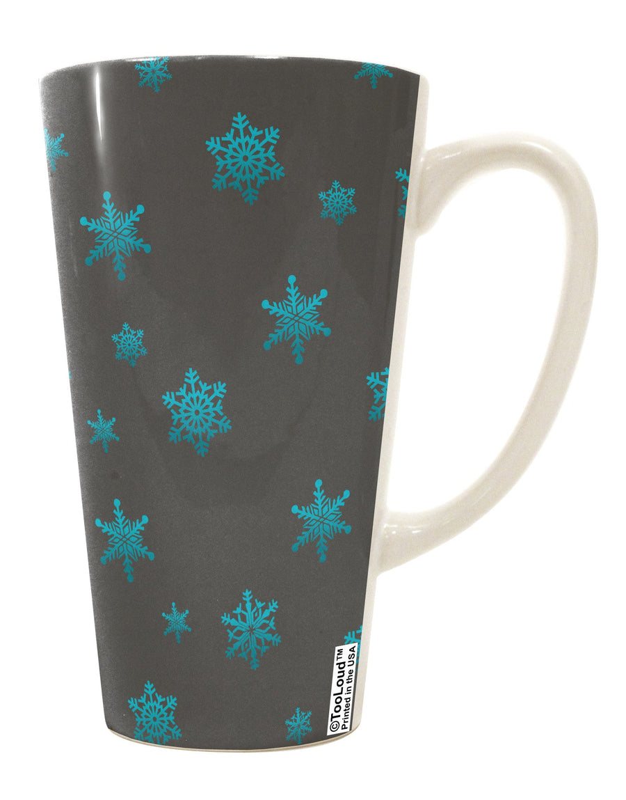 Snowflake Patterned 16 Ounce Conical Latte Coffee Mug - Perfect for All Over Print Designs - TooLoud-Conical Latte Mug-TooLoud-White-Davson Sales