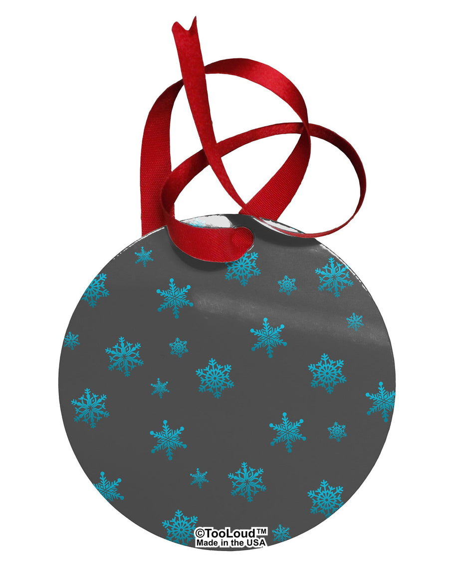 Snowflakes AOP Circular Metal Ornament All Over Print-Ornament-TooLoud-White-Davson Sales