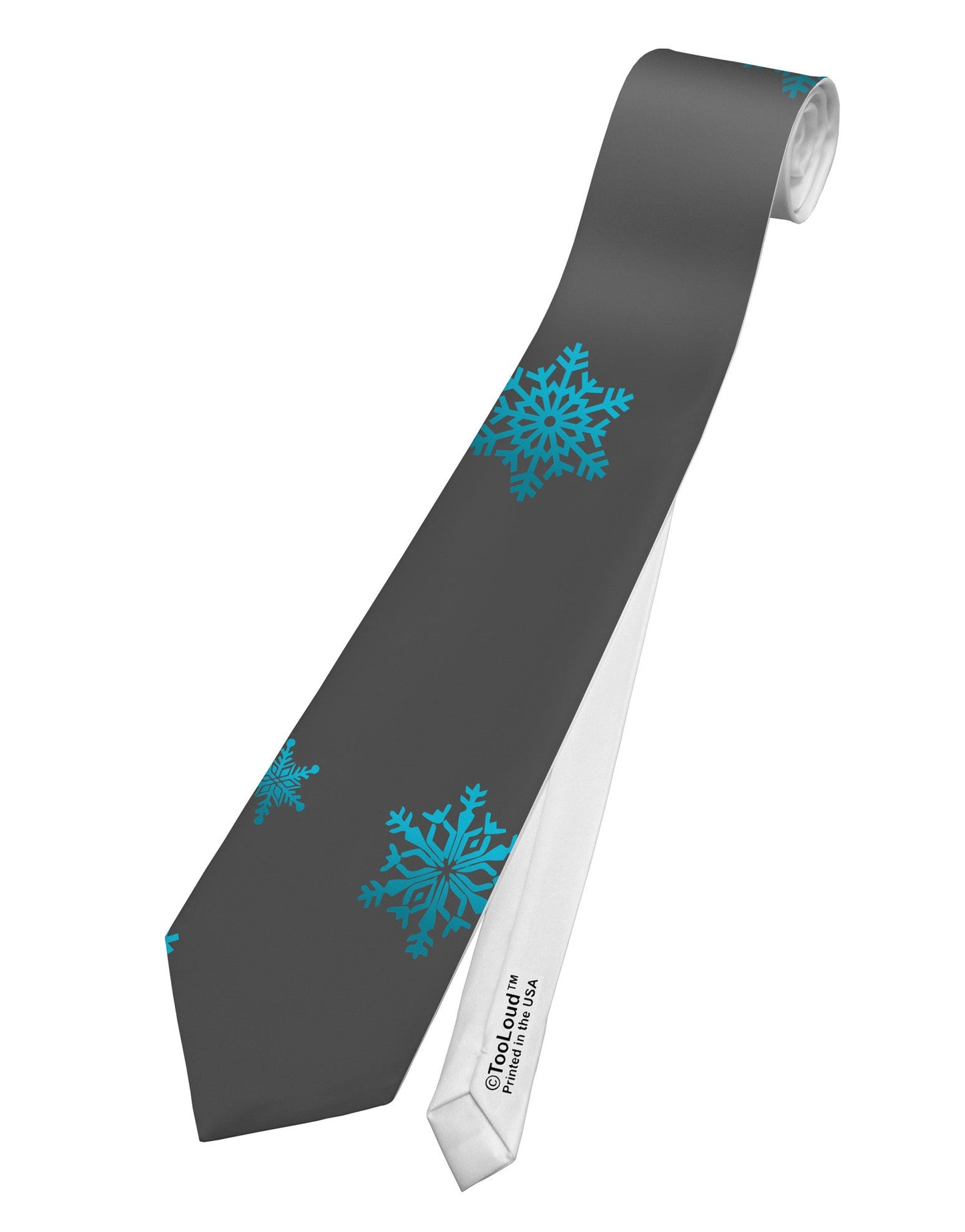 Snowflakes AOP Printed White Necktie All Over Print