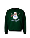 Snowman - Happy Holidays Adult Dark Sweatshirt-Sweatshirts-TooLoud-Deep-Forest-Green-Small-Davson Sales