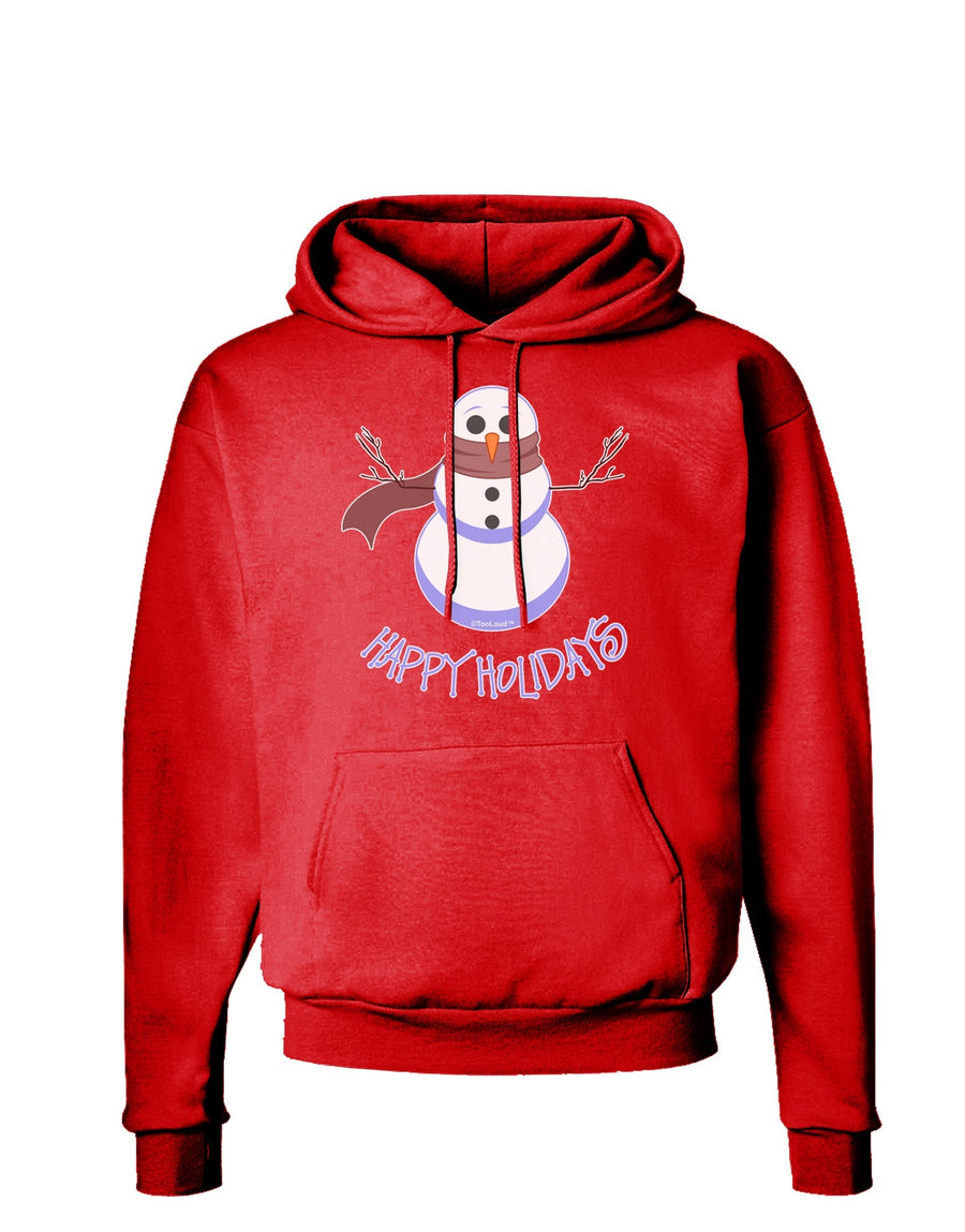 Snowman - Happy Holidays Dark Hoodie Sweatshirt-Hoodie-TooLoud-Black-Small-Davson Sales