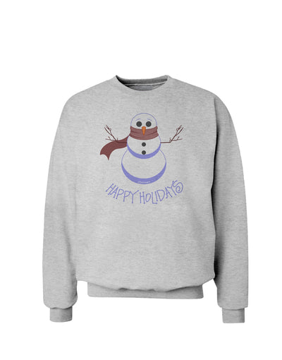 Snowman - Happy Holidays Sweatshirt-Sweatshirts-TooLoud-AshGray-Small-Davson Sales