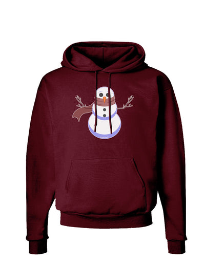 Snowman with Scarf Design Dark Hoodie Sweatshirt-Hoodie-TooLoud-Maroon-Small-Davson Sales