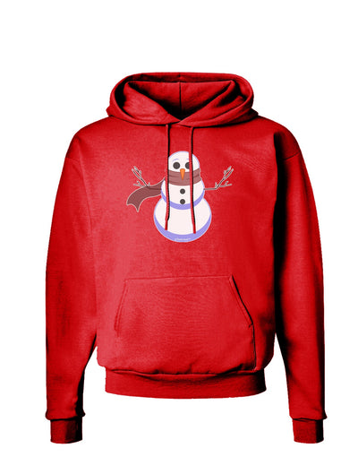 Snowman with Scarf Design Dark Hoodie Sweatshirt-Hoodie-TooLoud-Red-Small-Davson Sales