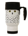 Snowy Owl Cute Animal Face Stainless Steel 14oz Travel Mug All Over Print-Travel Mugs-TooLoud-White-Davson Sales