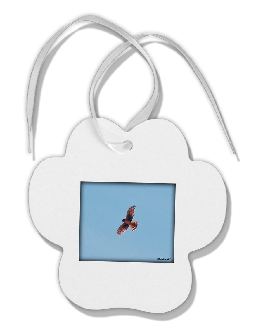 Soaring Peregrine Paw Print Shaped Ornament-Ornament-TooLoud-White-Davson Sales