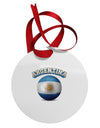 Soccer Ball Flag - Argentina Circular Metal Ornament-Ornament-TooLoud-White-Davson Sales