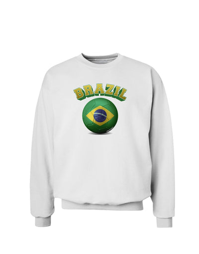 Soccer Ball Flag - Brazil Sweatshirt-Sweatshirt-TooLoud-White-Small-Davson Sales