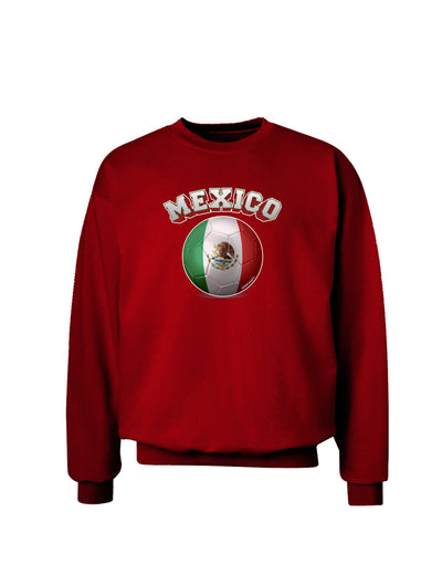 Soccer Ball Flag - Mexico Adult Dark Sweatshirt-Sweatshirt-TooLoud-Deep-Red-Small-Davson Sales