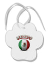 Soccer Ball Flag - Mexico Paw Print Shaped Ornament-Ornament-TooLoud-White-Davson Sales