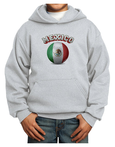 Soccer Ball Flag - Mexico Youth Hoodie Pullover Sweatshirt-Youth Hoodie-TooLoud-Ash-XS-Davson Sales