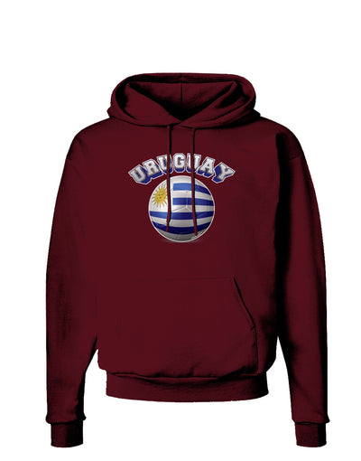 Soccer Ball Flag - Uruguay Dark Hoodie Sweatshirt-Hoodie-TooLoud-Maroon-Small-Davson Sales