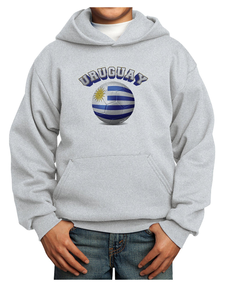 Soccer Ball Flag - Uruguay Youth Hoodie Pullover Sweatshirt-Youth Hoodie-TooLoud-White-XS-Davson Sales