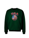 Soccer Ball Flag - USA Adult Dark Sweatshirt-Sweatshirt-TooLoud-Deep-Forest-Green-Small-Davson Sales