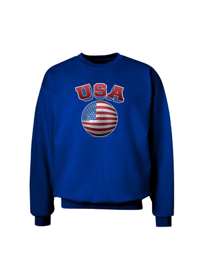 Soccer Ball Flag - USA Adult Dark Sweatshirt-Sweatshirt-TooLoud-Deep-Royal-Blue-Small-Davson Sales