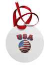 Soccer Ball Flag - USA Circular Metal Ornament-Ornament-TooLoud-White-Davson Sales