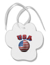 Soccer Ball Flag - USA Paw Print Shaped Ornament-Ornament-TooLoud-White-Davson Sales