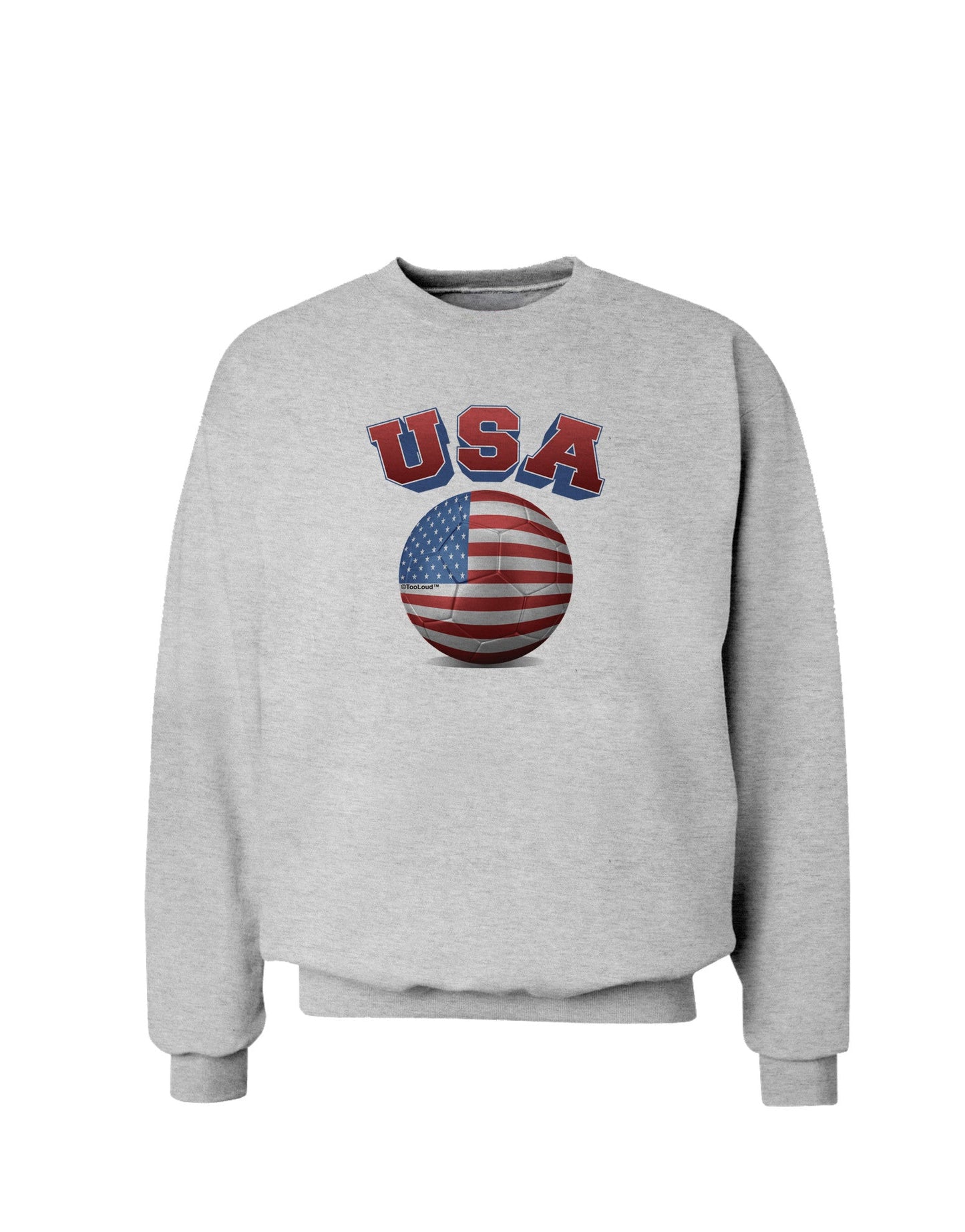 Soccer Ball Flag - USA Sweatshirt-Sweatshirt-TooLoud-AshGray-Small-Davson Sales