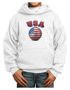 Soccer Ball Flag - USA Youth Hoodie Pullover Sweatshirt-Youth Hoodie-TooLoud-White-XS-Davson Sales