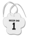 Soccer Dad Jersey Paw Print Shaped Ornament by TooLoud-Ornament-TooLoud-White-Davson Sales