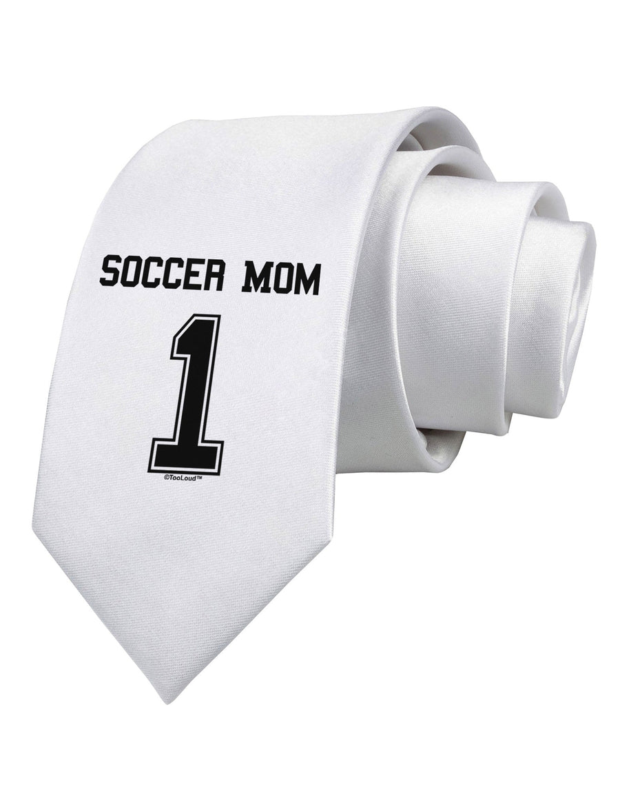 Soccer Mom Jersey Printed White Necktie