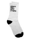 Socially Compatible Adult Crew Socks - by TooLoud-Socks-TooLoud-White-Ladies-4-6-Davson Sales