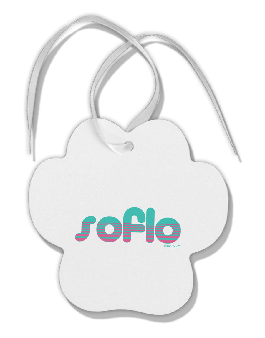 SoFlo - South Beach Style Design Paw Print Shaped Ornament by TooLoud-Ornament-TooLoud-White-Davson Sales