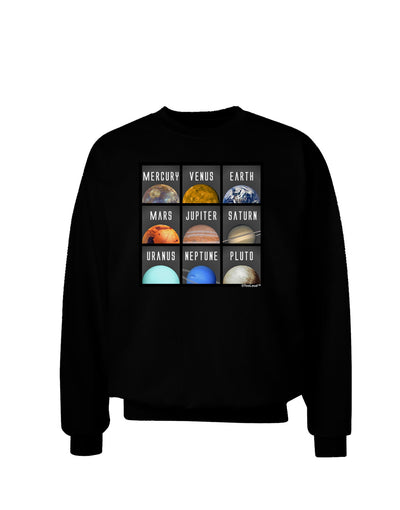 Solar System Squares Dark Adult Dark Sweatshirt-Sweatshirt-TooLoud-Black-Small-Davson Sales