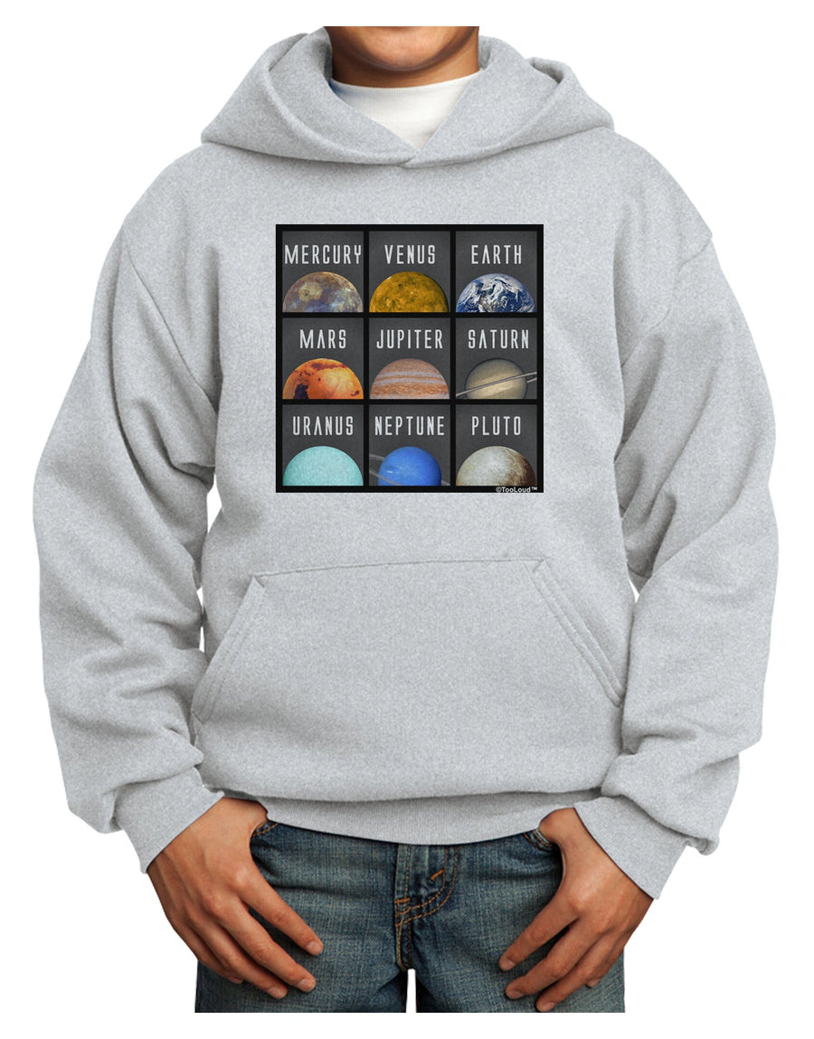 Solar System Squares Youth Hoodie Pullover Sweatshirt-Youth Hoodie-TooLoud-White-XS-Davson Sales