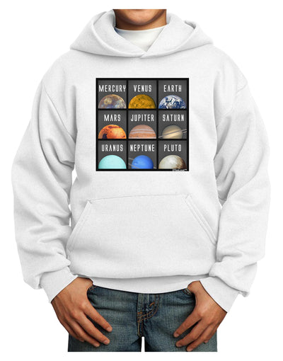 Solar System Squares Youth Hoodie Pullover Sweatshirt-Youth Hoodie-TooLoud-White-XS-Davson Sales