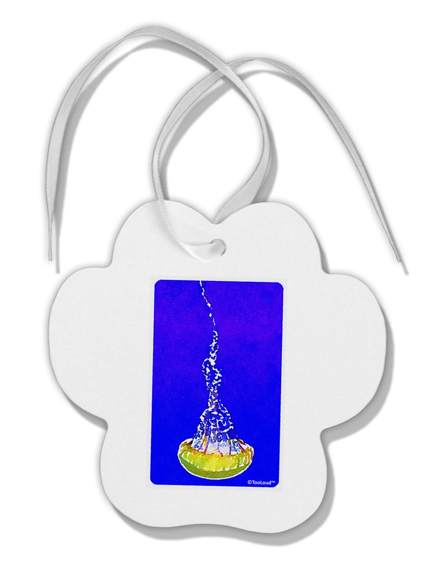 Solo Jellyfish Watercolor Paw Print Shaped Ornament-Ornament-TooLoud-White-Davson Sales