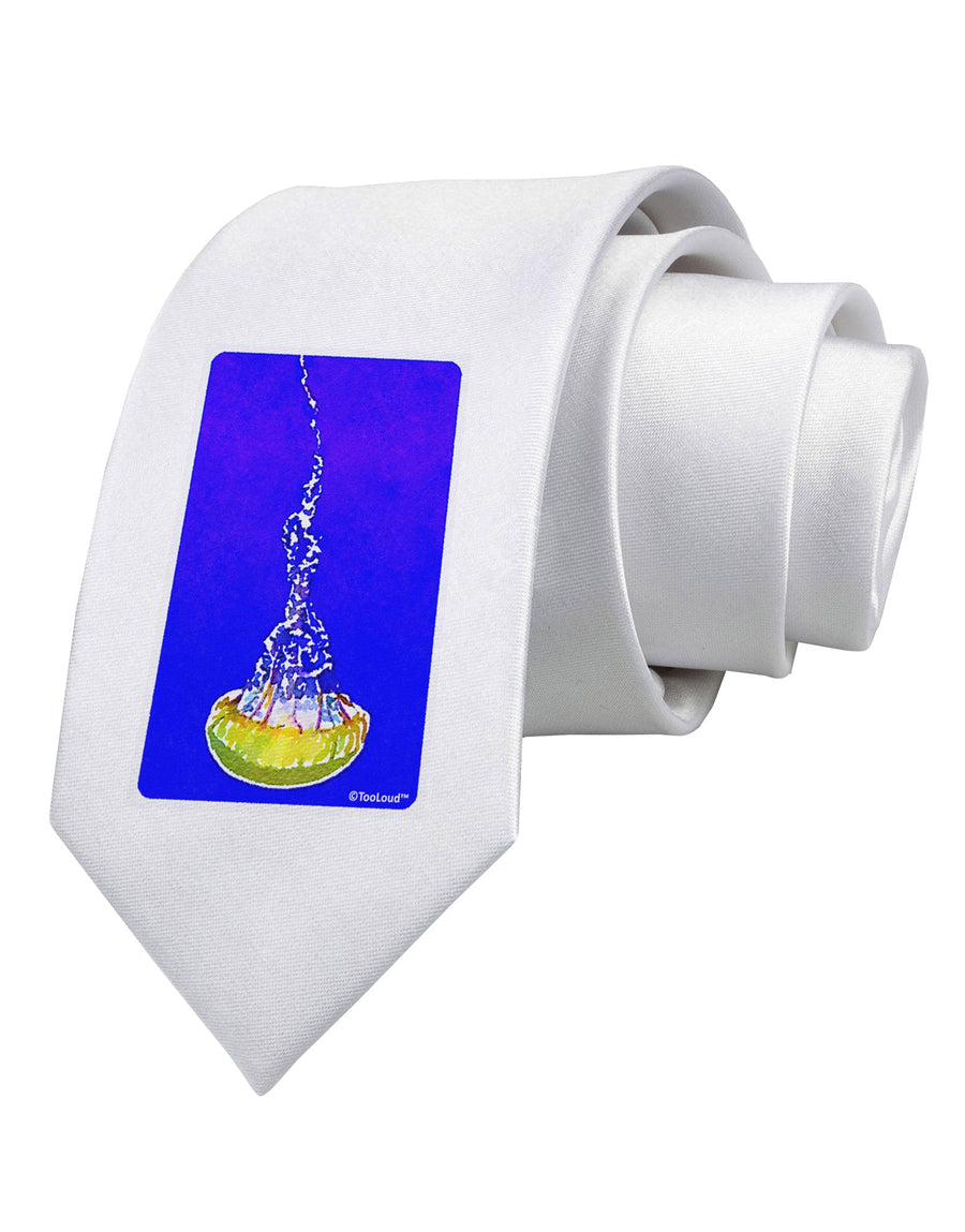 Solo Jellyfish Watercolor Printed White Necktie