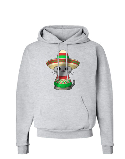 Sombrero and Poncho Cat - Metallic Hoodie Sweatshirt by TooLoud-Hoodie-TooLoud-AshGray-Small-Davson Sales