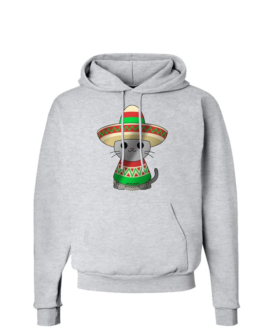 Sombrero and Poncho Cat - Metallic Hoodie Sweatshirt by TooLoud-Hoodie-TooLoud-White-Small-Davson Sales