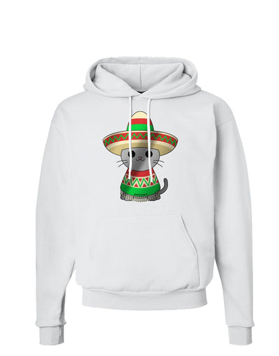 Sombrero and Poncho Cat - Metallic Hoodie Sweatshirt by TooLoud-Hoodie-TooLoud-White-Small-Davson Sales