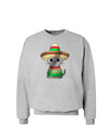 Sombrero and Poncho Cat - Metallic Sweatshirt by TooLoud-Sweatshirts-TooLoud-AshGray-Small-Davson Sales